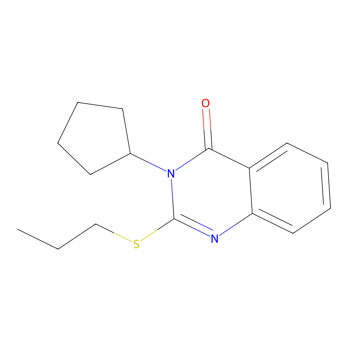 3-Cyclopentyl-2-propylsulfanylquinazolin-4-one molecular structure, CAS 331971-90-5
