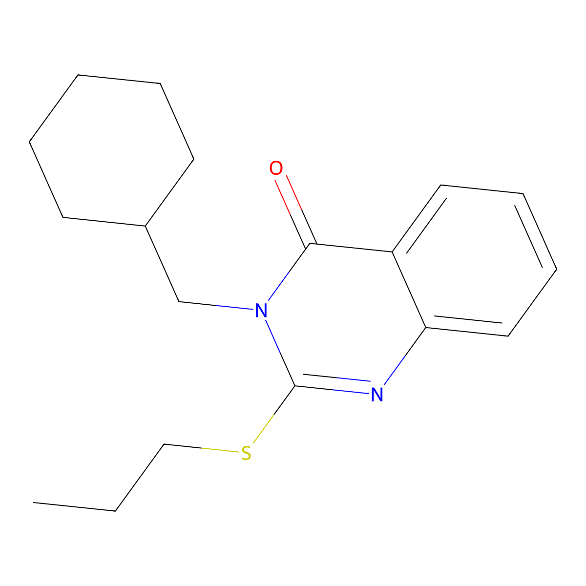 3-(Cyclohexylmethyl)-2-propylsulfanylquinazolin-4-one molecular structure, CAS 331971-92-7