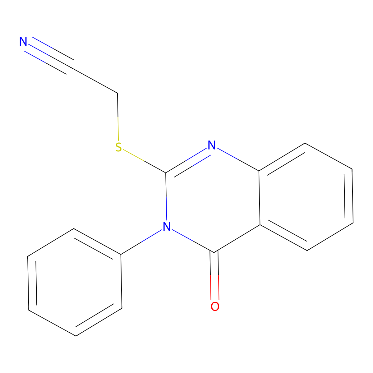 2-(4-Oxo-3-phenylquinazolin-2-yl)sulfanylacetonitrile molecular structure, CAS 331972-00-0