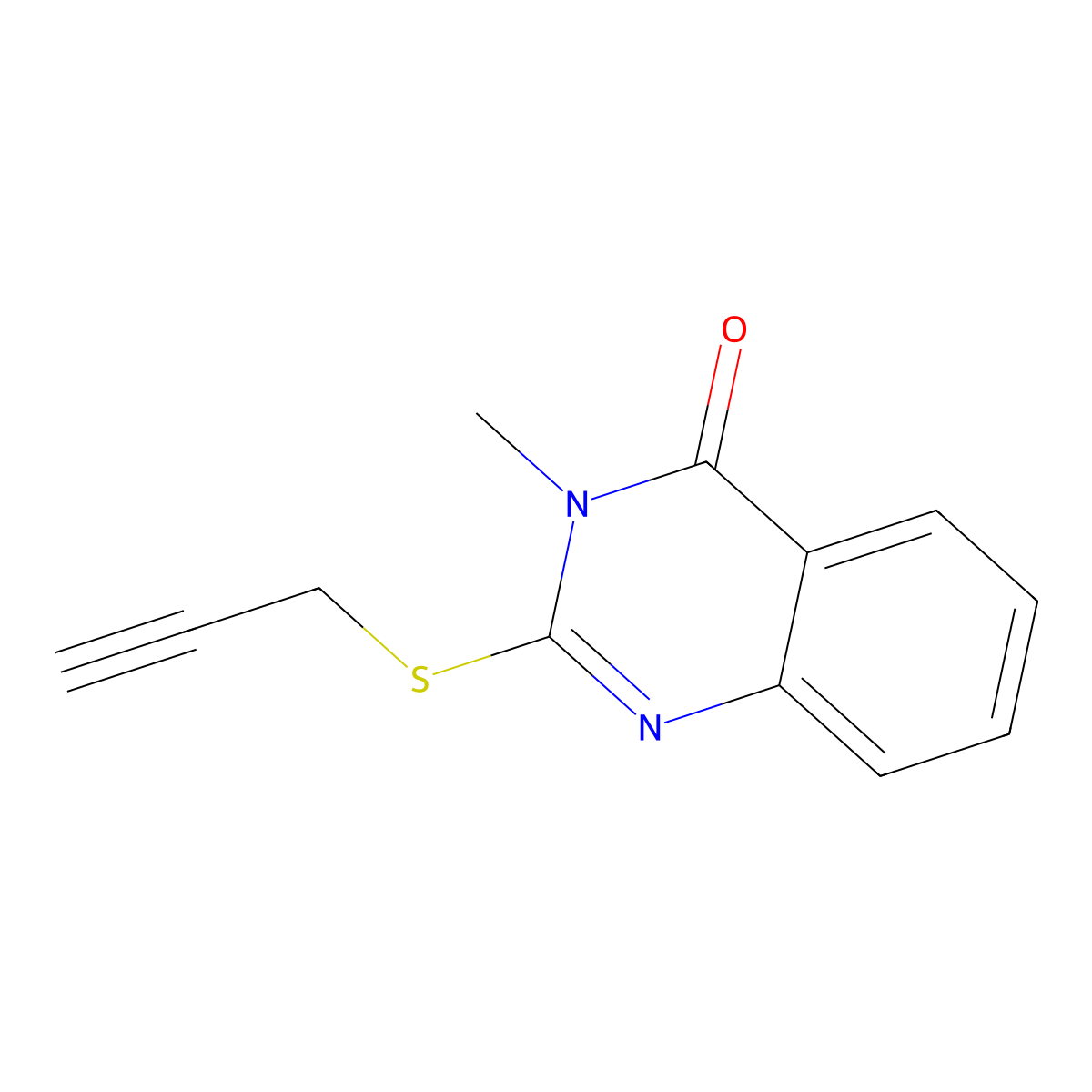 3-methyl-2-(2-propynylsulfanyl)-4(3H)-quinazolinone molecular structure, CAS 331972-02-2