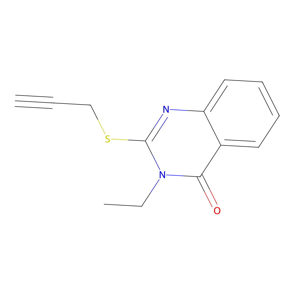 3-ethyl-2-(2-propynylsulfanyl)-4(3H)-quinazolinone molecular structure, CAS 331972-03-3