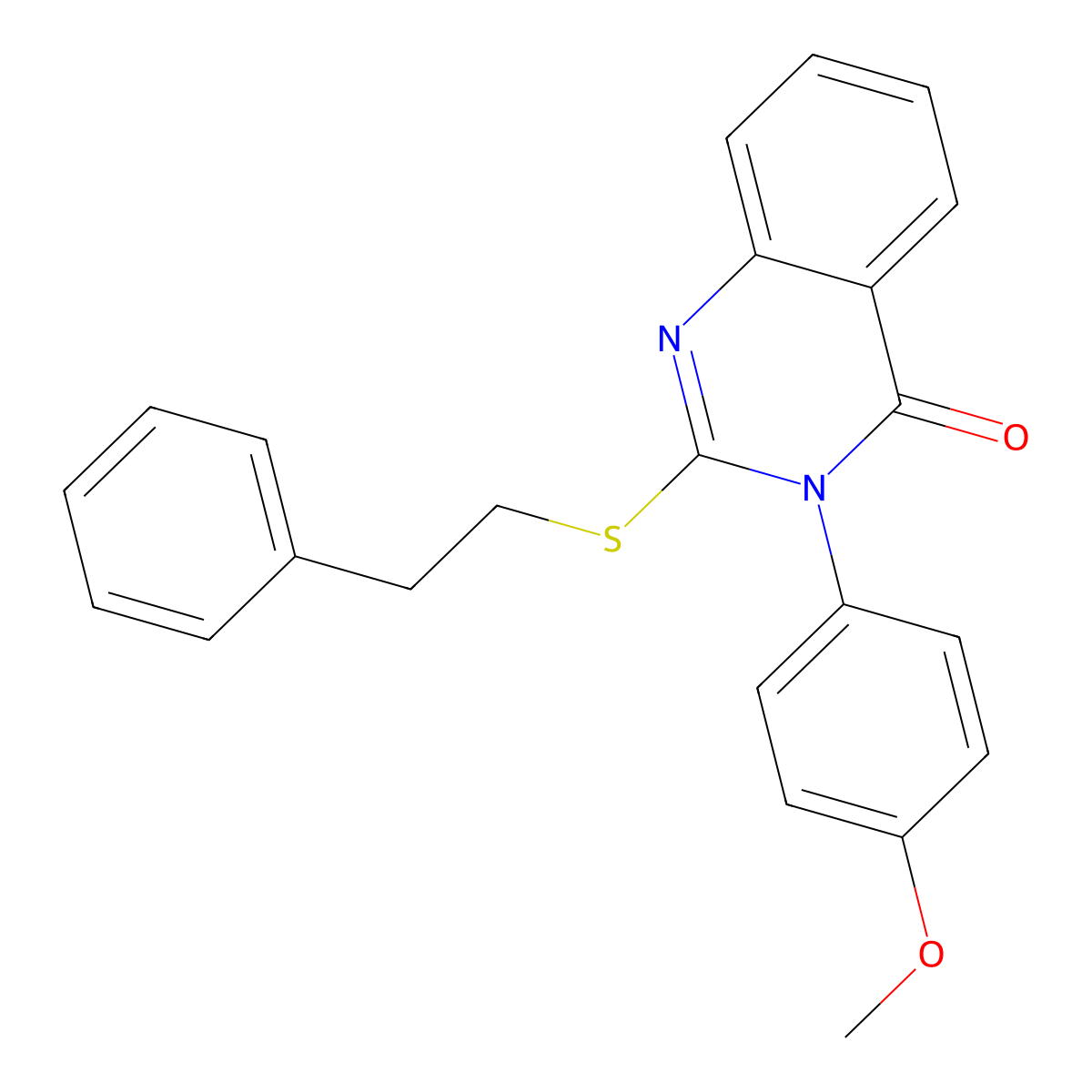 3-(4-methoxyphenyl)-2-[(2-phenylethyl)sulfanyl]-4(3H)-quinazolinone molecular structure, CAS 331972-11-3
