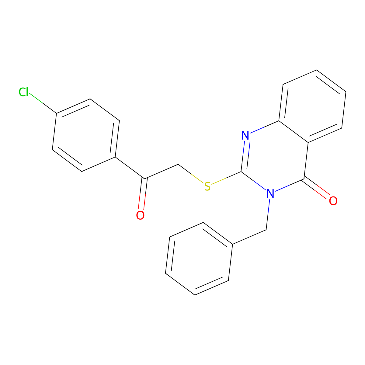 3-Benzyl-2-[2-(4-chlorophenyl)-2-oxoethyl]sulfanylquinazolin-4-one molecular structure, CAS 331972-14-6