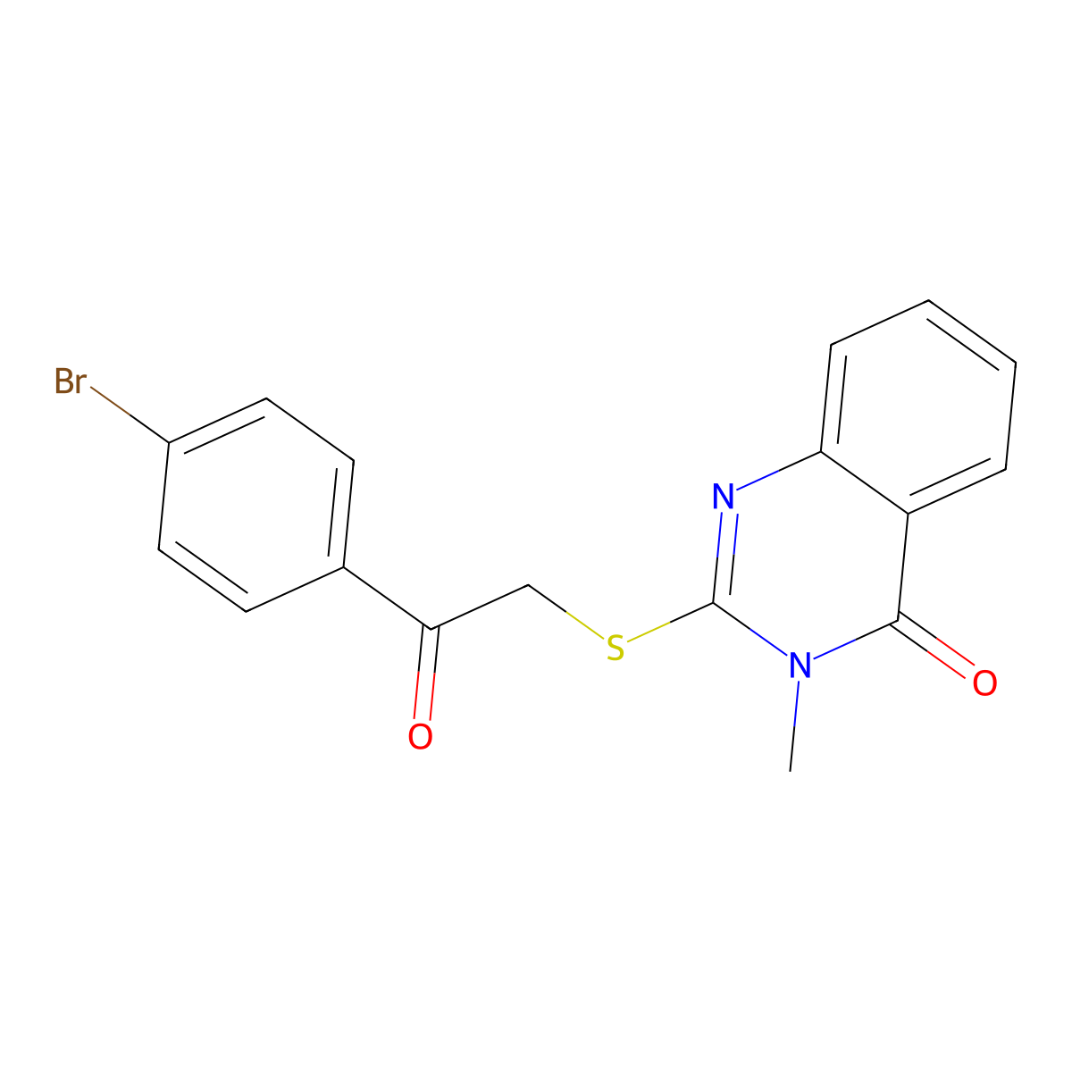 2-[2-(4-Bromophenyl)-2-oxoethyl]sulfanyl-3-methylquinazolin-4-one molecular structure, CAS 331972-17-9