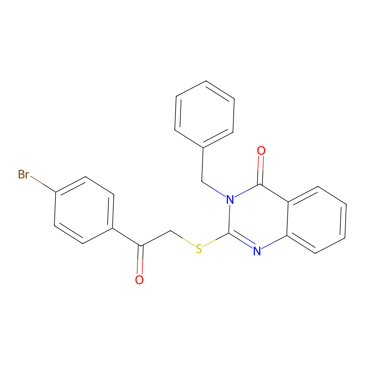 3-Benzyl-2-[2-(4-bromophenyl)-2-oxoethyl]sulfanylquinazolin-4-one molecular structure, CAS 331972-21-5