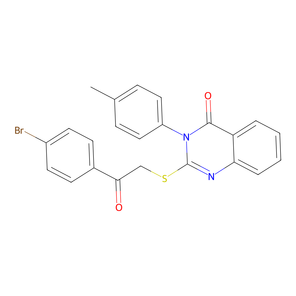 2-{[2-(4-Bromophenyl)-2-oxoethyl]sulfanyl}-3-(4-methylphenyl)-3,4-dihydroquinazolin-4-one molecular structure, CAS 331972-22-6