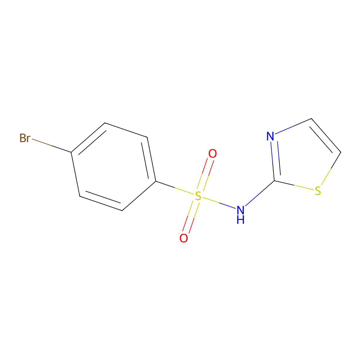 4-bromo-N-(1,3-thiazol-2-yl)benzene-1-sulfonamide molecular structure, CAS 331972-47-5