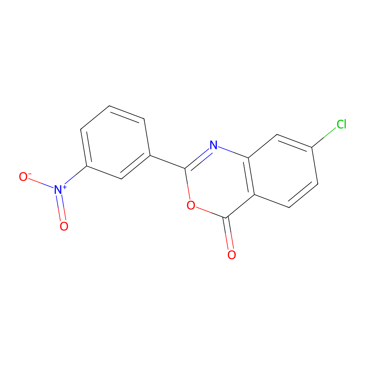 7-chloro-2-(3-nitrophenyl)-4H-3,1-benzoxazin-4-one molecular structure, CAS 331972-72-6