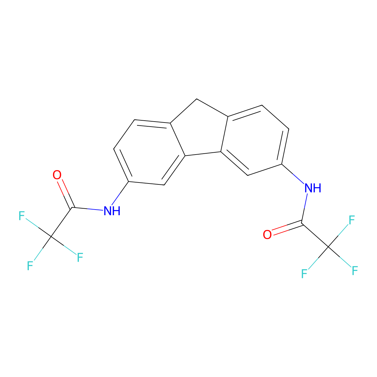 2,2,2-trifluoro-N-[6-[(2,2,2-trifluoroacetyl)amino]-9H-fluoren-3-yl]acetamide molecular structure, CAS 331972-79-3
