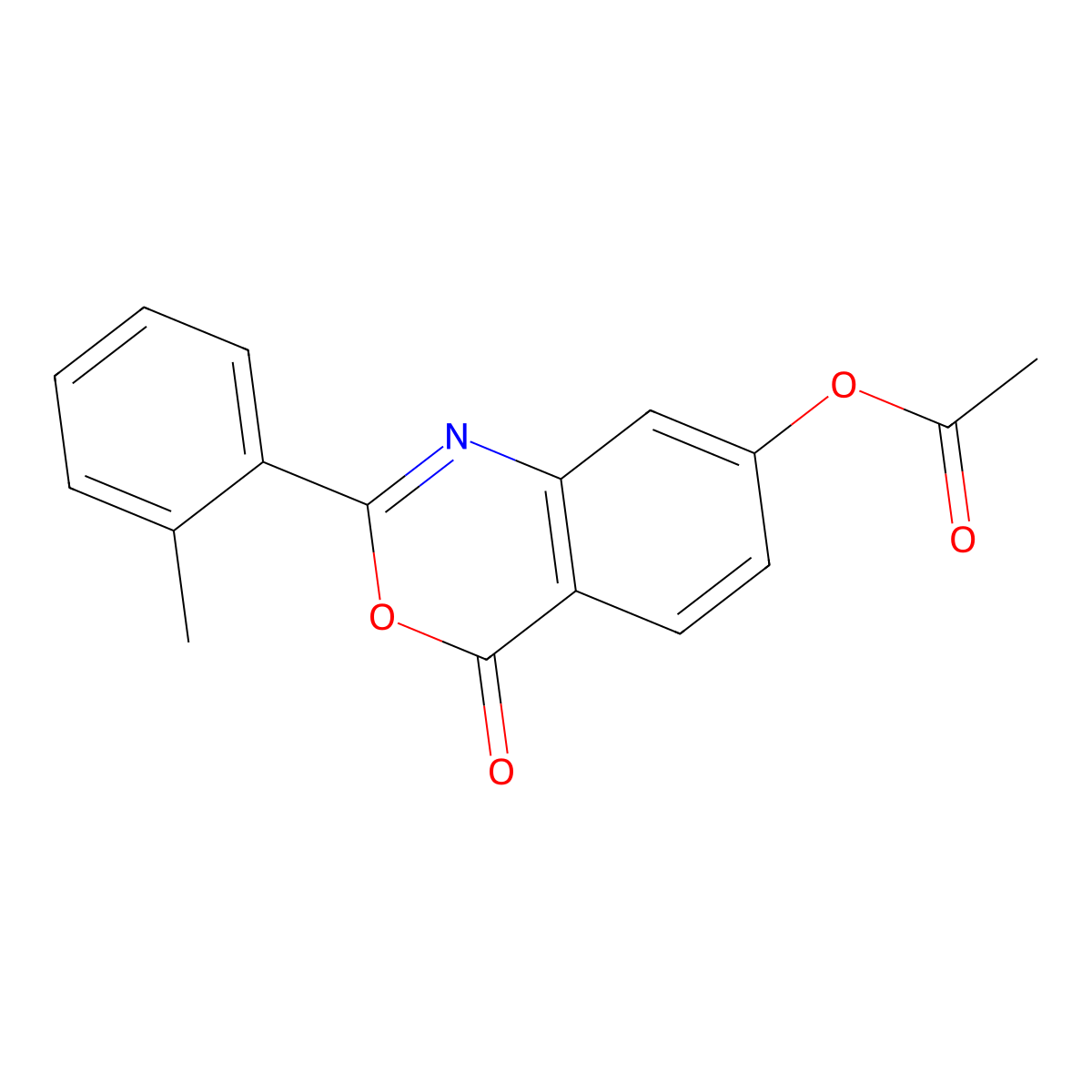 Acetic acid [2-(2-methylphenyl)-4-oxo-3,1-benzoxazin-7-yl] ester molecular structure, CAS 331972-89-5