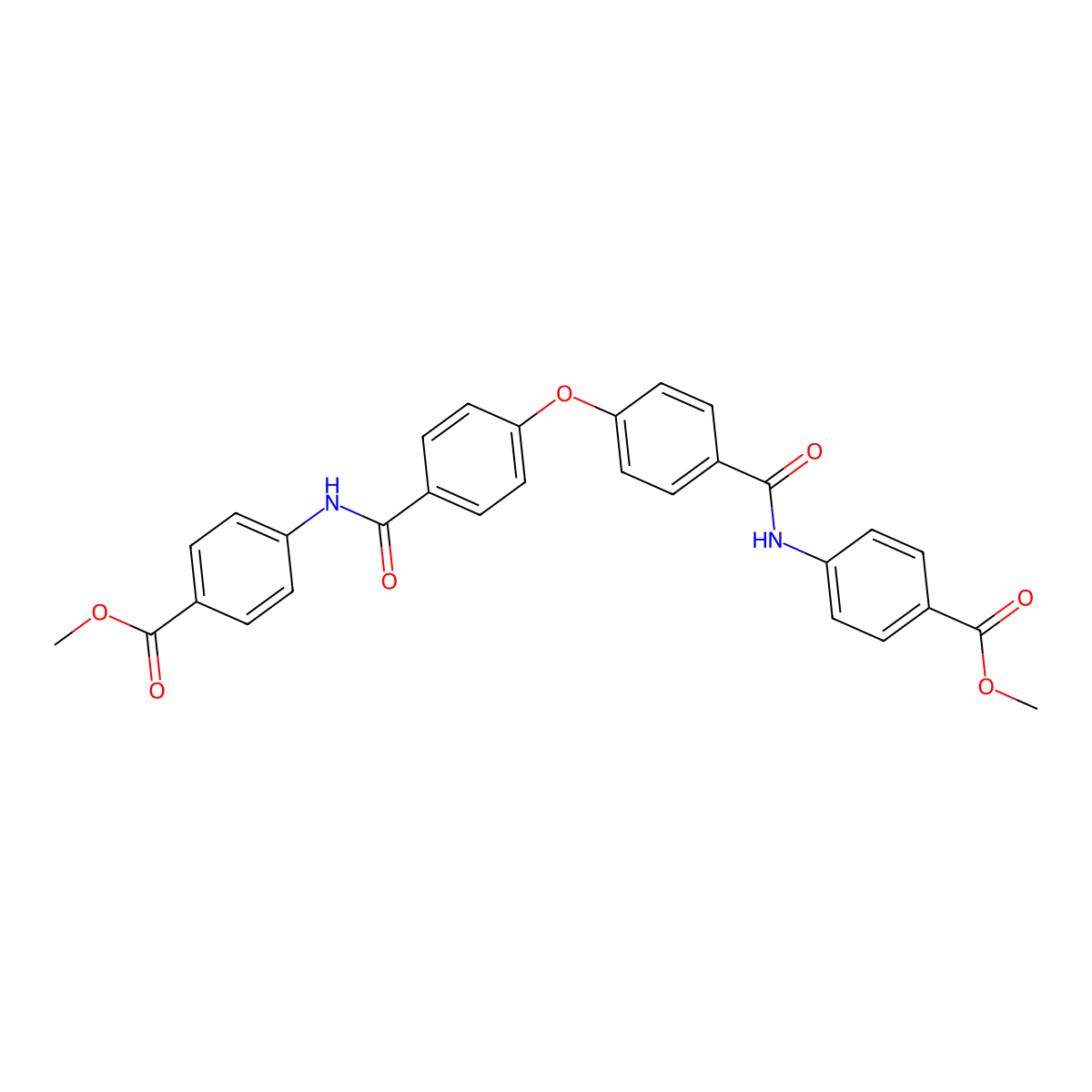 Methyl 4-{[4-(4-{[4-(methoxycarbonyl)anilino]carbonyl}phenoxy)benzoyl]amino}benzoate molecular structure, CAS 331972-99-7