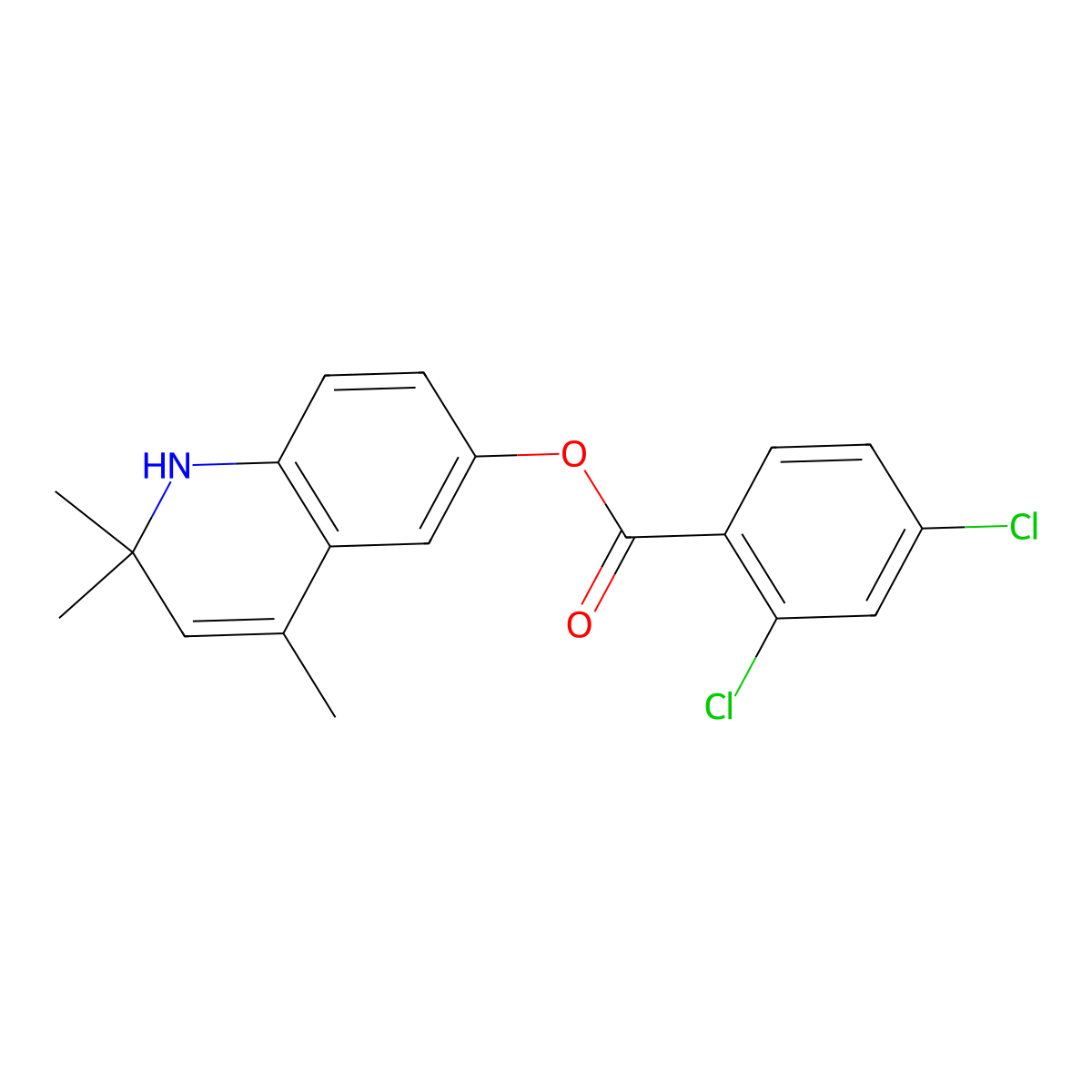 2,2,4-Trimethyl-1,2-dihydro-6-quinolinyl 2,4-dichlorobenzoate molecular structure, CAS 331973-45-6