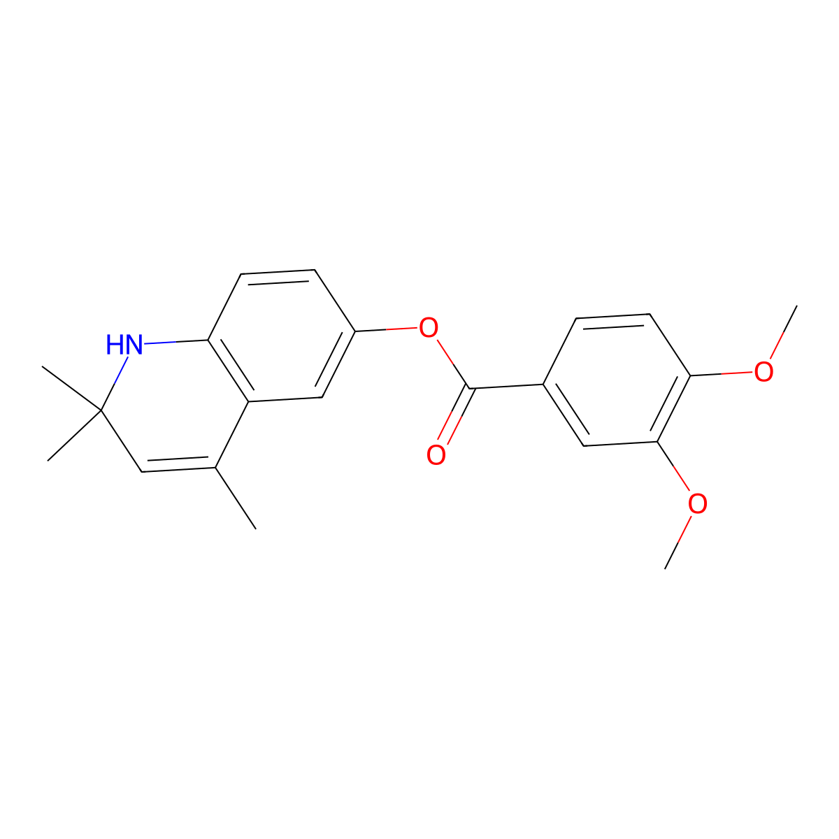 2,2,4-Trimethyl-1,2-dihydro-6-quinolinyl 3,4-dimethoxybenzoate molecular structure, CAS 331973-48-9
