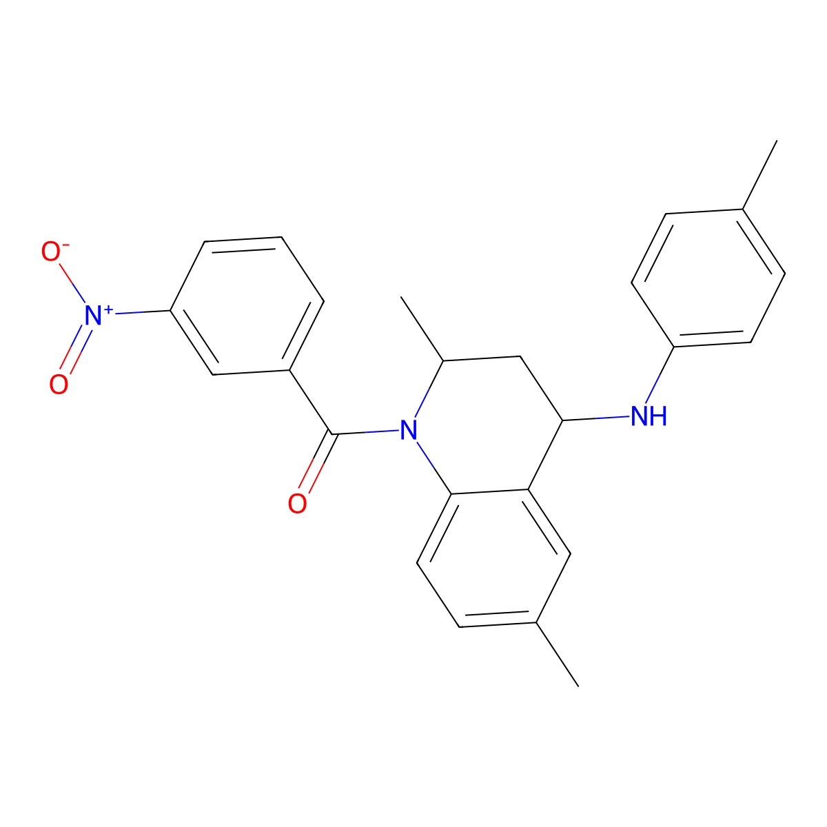 {2,6-dimethyl-4-[(4-methylphenyl)amino]-3,4-dihydroquinolin-1(2H)-yl}(3-nitrophenyl)methanone molecular structure, CAS 331973-79-6