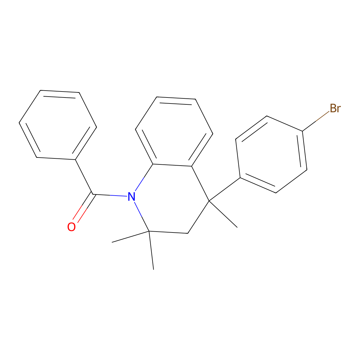 1-Benzoyl-4-(4-bromophenyl)-2,2,4-trimethyl-1,2,3,4-tetrahydroquinoline molecular structure, CAS 331973-82-1
