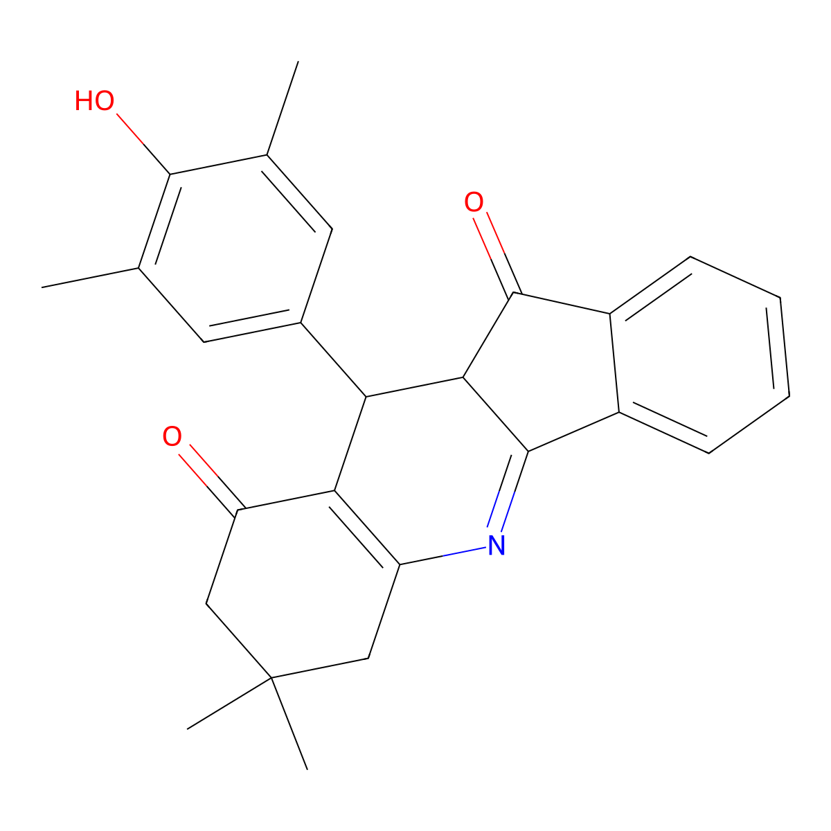 10-(4-Hydroxy-3,5-dimethylphenyl)-7,7-dimethyl-6,8,10,10a-tetrahydroindeno[1,2-b]quinoline-9,11-dione molecular structure, CAS 331973-90-1