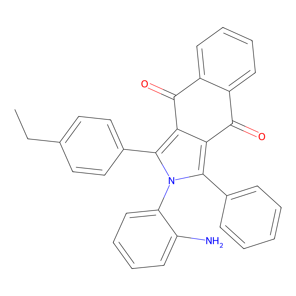 2-(2-aminophenyl)-1-(4-ethylphenyl)-3-phenyl-2H-benzo[f]isoindole-4,9-dione molecular structure, CAS 331973-93-4