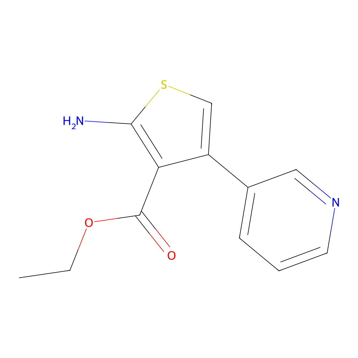 Ethyl 2-amino-4-(pyridin-3-yl)thiophene-3-carboxylate molecular structure, CAS 331975-81-6