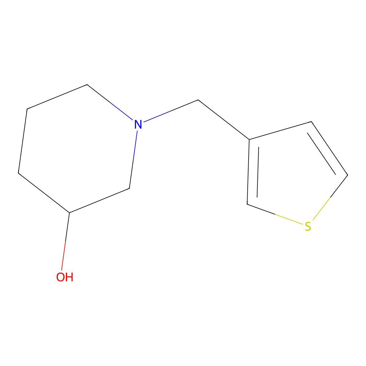 1-(Thiophen-3-ylmethyl)piperidin-3-ol molecular structure, CAS 331976-44-4