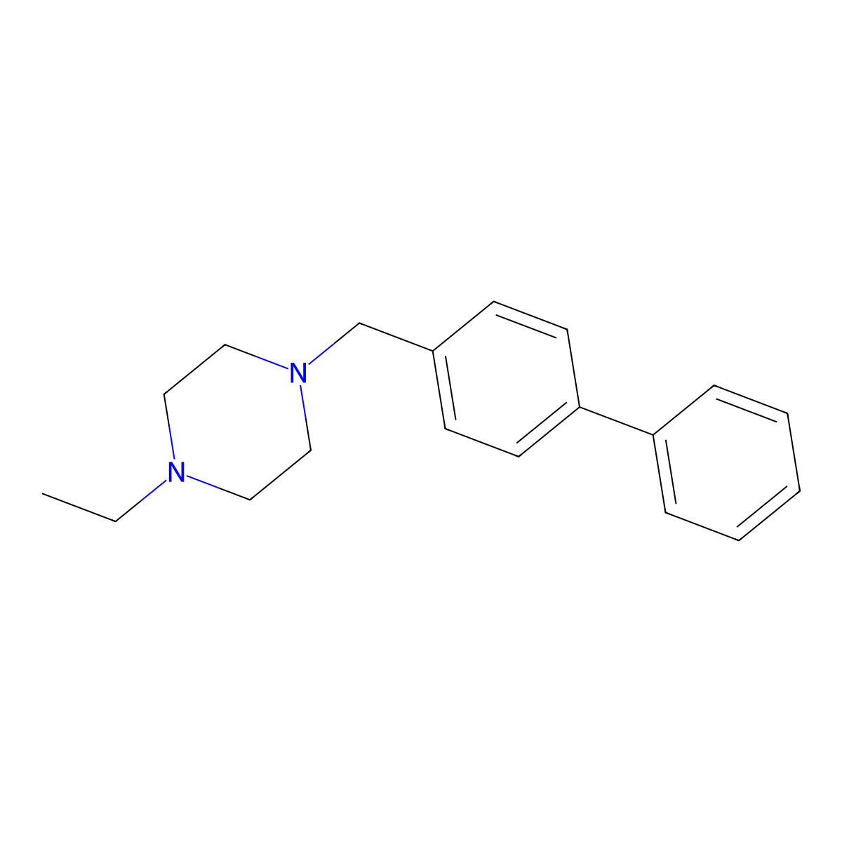 1-Ethyl-4-[(4-phenylphenyl)methyl]piperazine molecular structure, CAS 331976-56-8