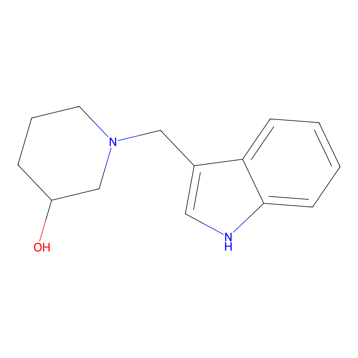 1-(1H-Indol-3-ylmethyl)-3-piperidinol molecular structure, CAS 331976-99-9