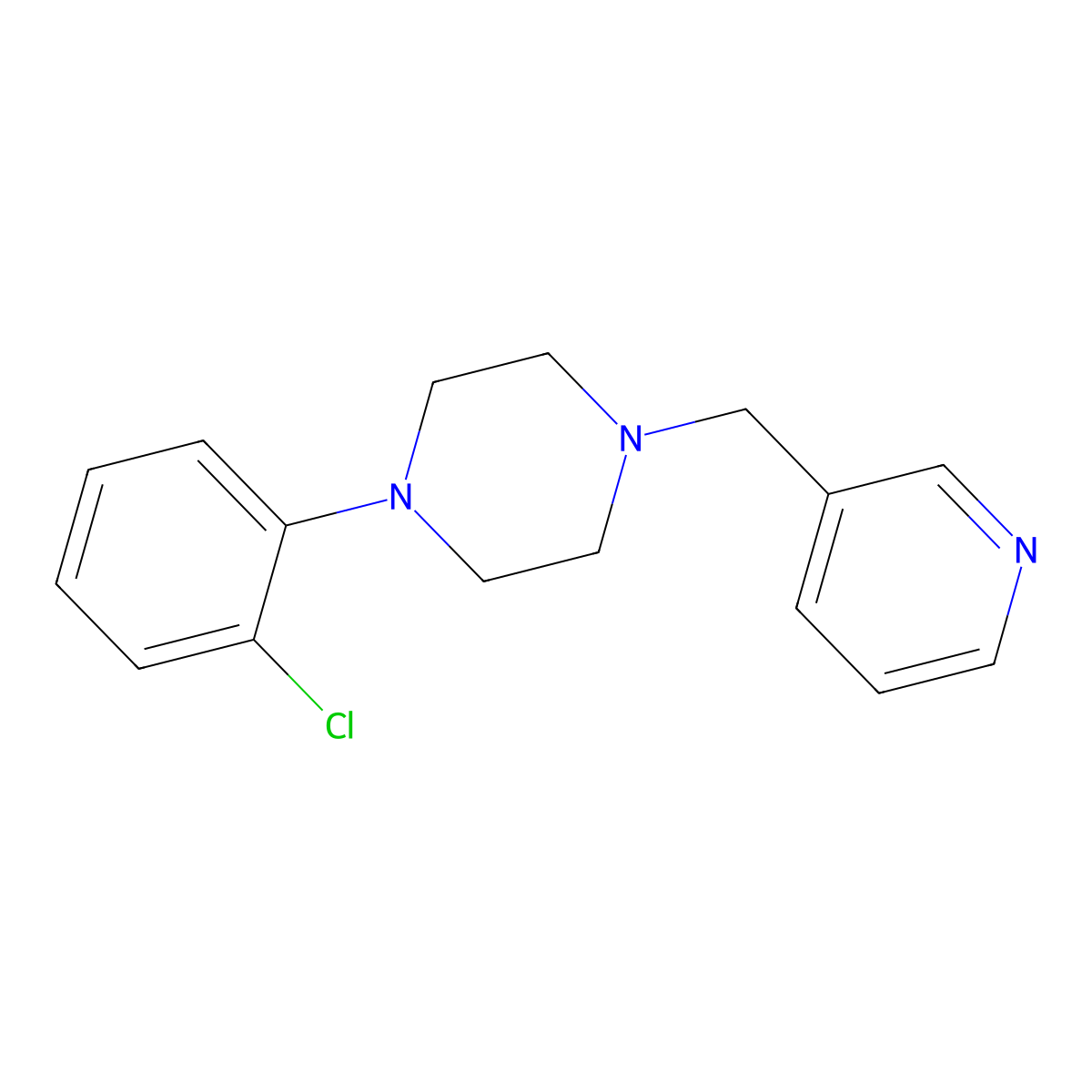 1-(2-Chlorophenyl)-4-(pyridin-3-ylmethyl)piperazine molecular structure, CAS 331977-19-6