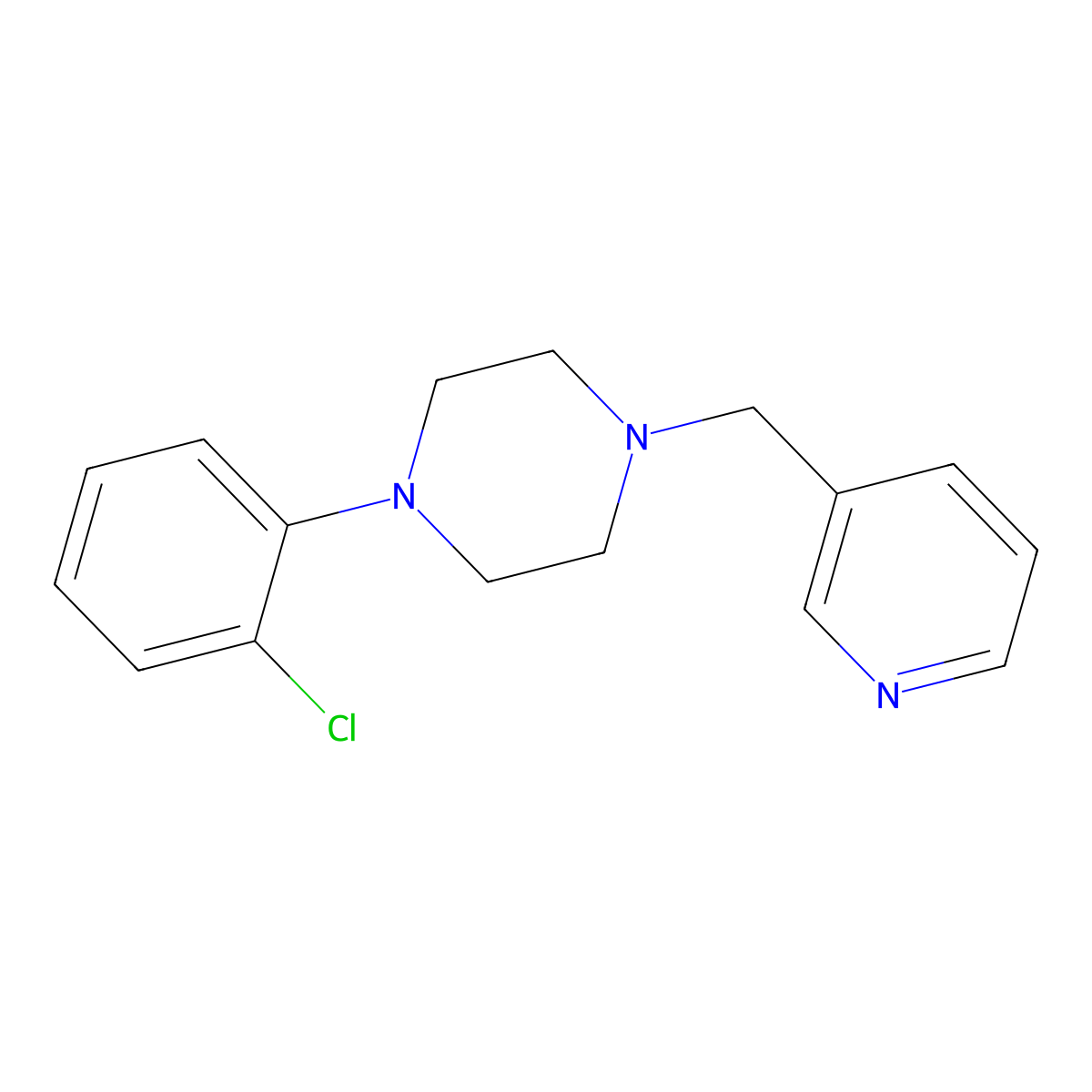 1-(2-Chlorophenyl)-4-(pyridin-3-ylmethyl)piperazine molecular structure, CAS 331977-19-6