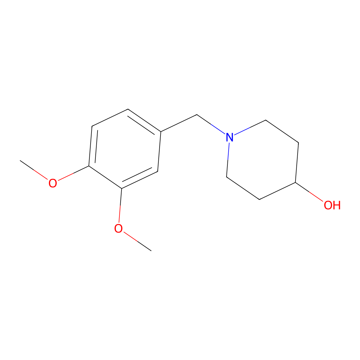 1-[(3,4-Dimethoxyphenyl)methyl]piperidin-4-ol molecular structure, CAS 331977-22-1