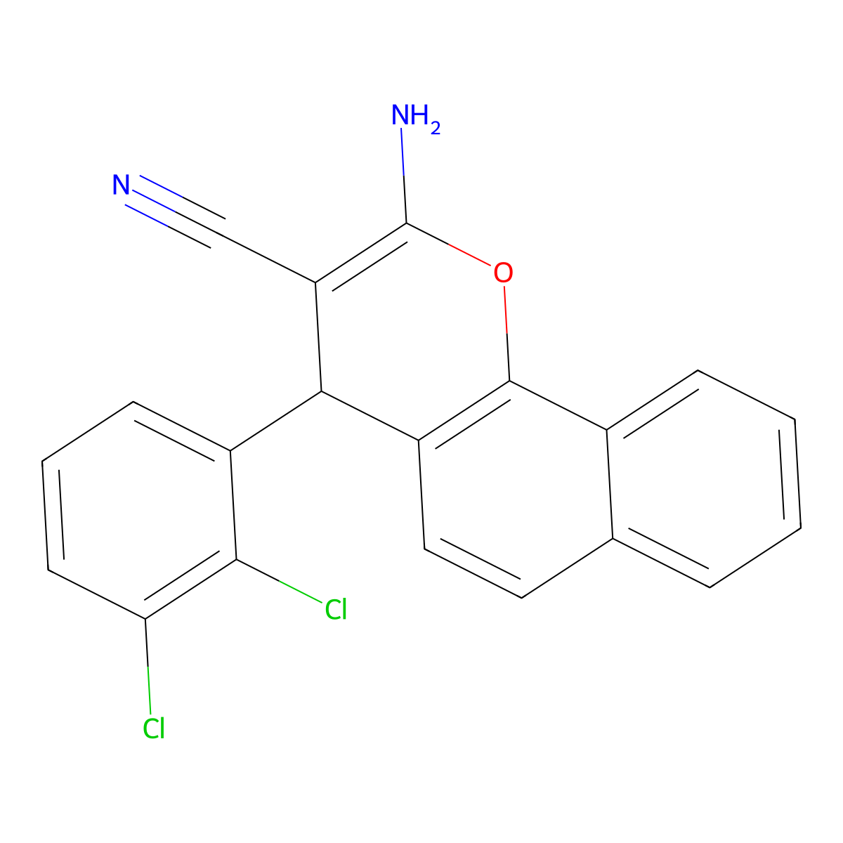 2-amino-4-(2,3-dichlorophenyl)-4H-benzo[h]chromene-3-carbonitrile molecular structure, CAS 331977-98-1