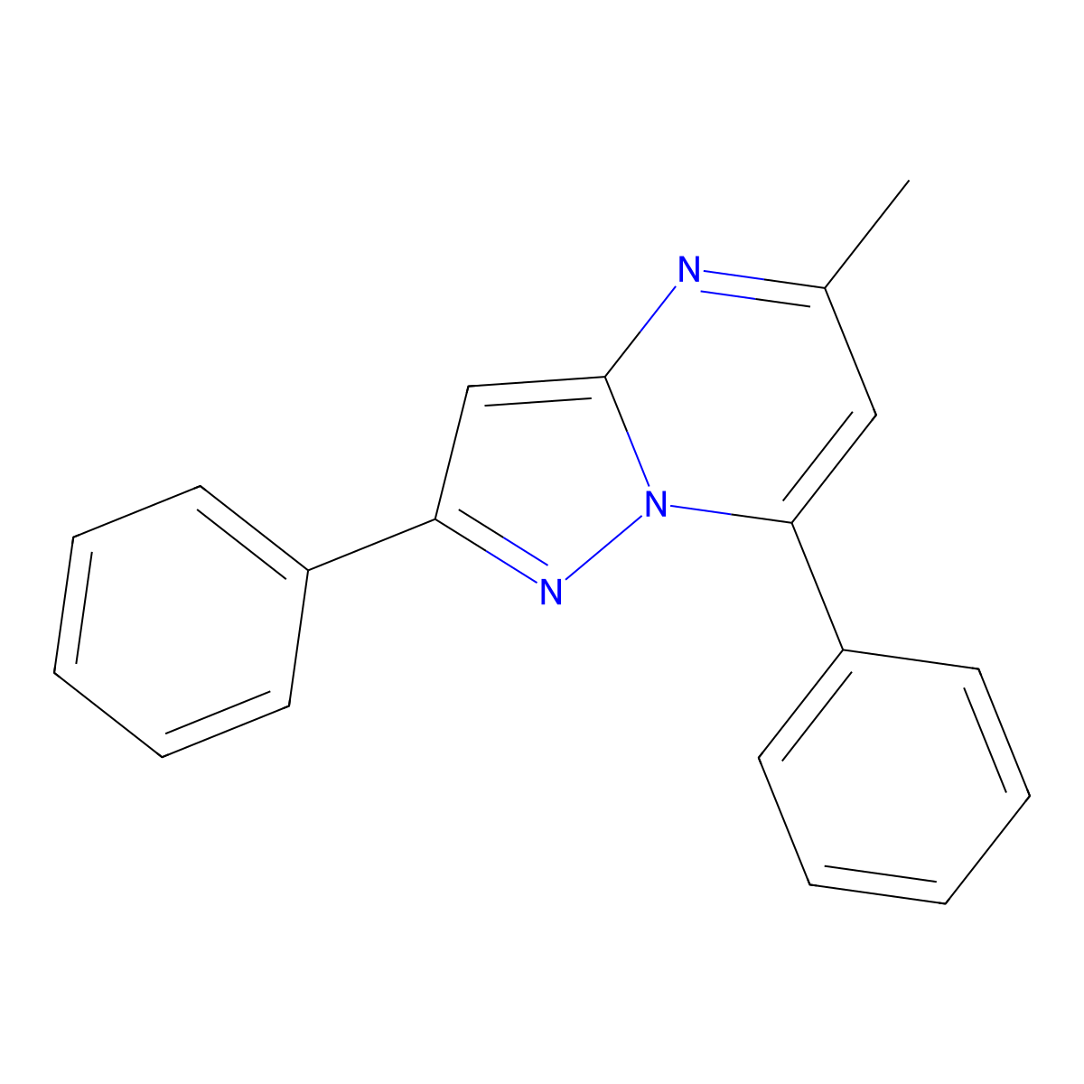 5-Methyl-2,7-diphenylpyrazolo[1,5-a]pyrimidine molecular structure, CAS 331978-90-6