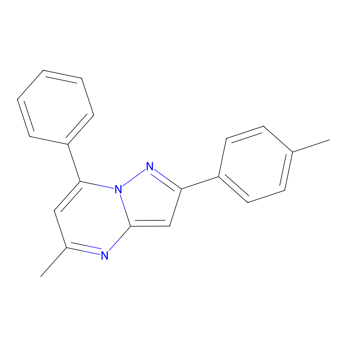 5-Methyl-2-(4-methylphenyl)-7-phenylpyrazolo[1,5-a]pyrimidine molecular structure, CAS 331978-92-8