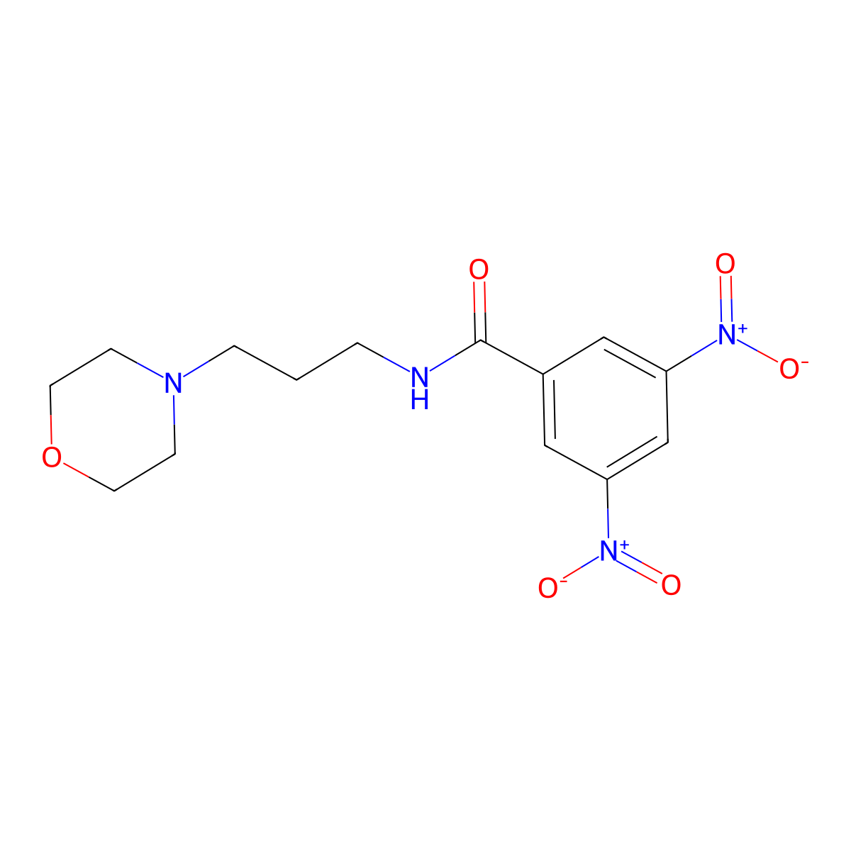 N-(3-morpholin-4-ylpropyl)-3,5-dinitrobenzamide molecular structure, CAS 331979-43-2