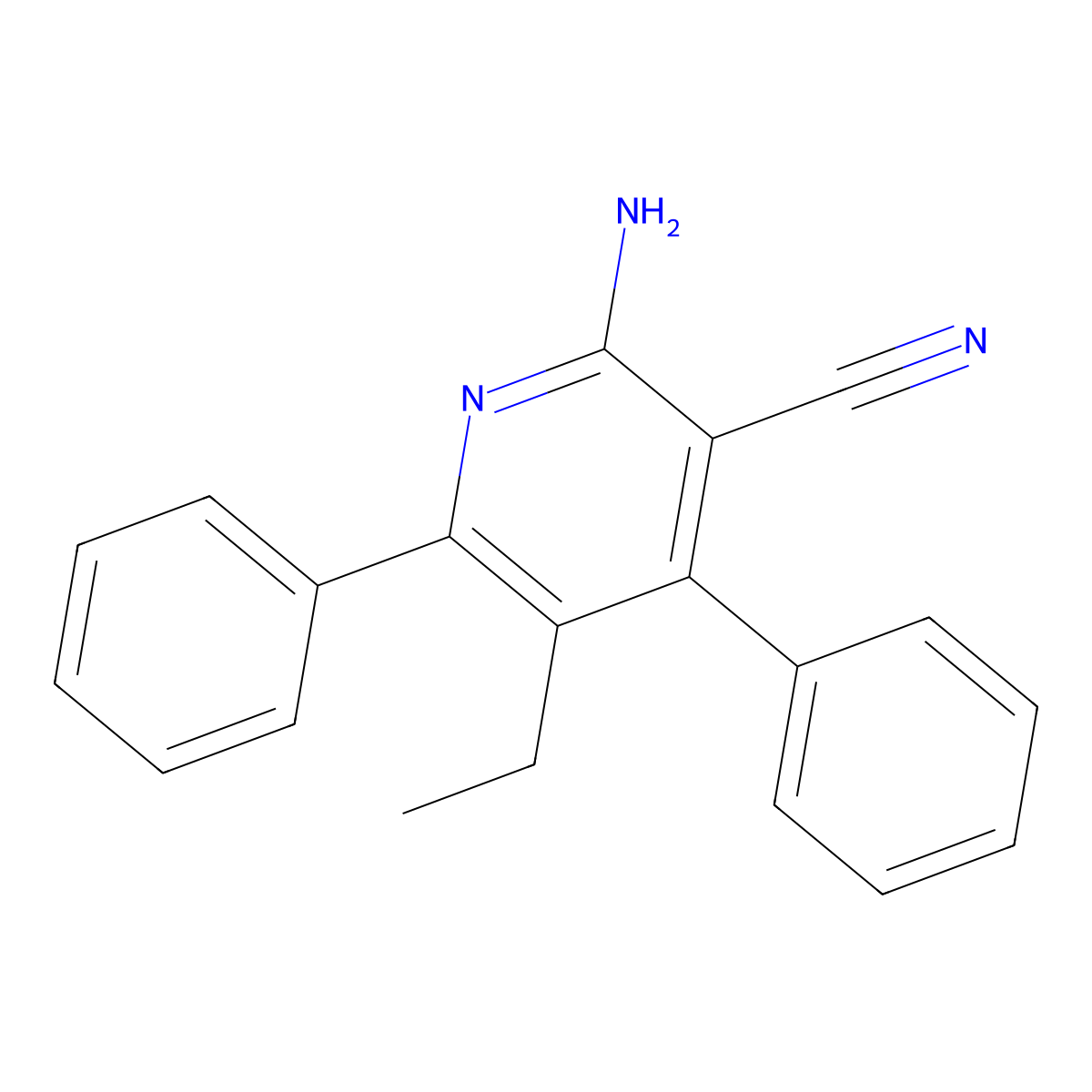 2-Amino-5-ethyl-4,6-diphenylnicotinonitrile molecular structure, CAS 331979-90-9