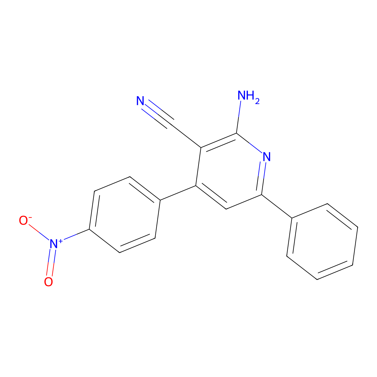 2-Amino-4-(4-nitrophenyl)-6-phenylpyridine-3-carbonitrile molecular structure, CAS 331980-11-1