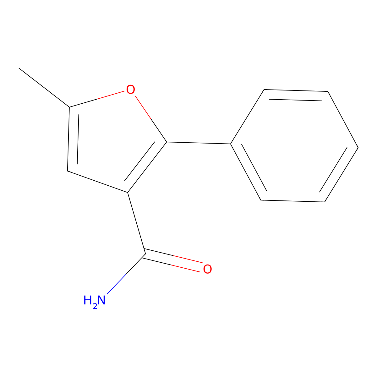 5-Methyl-2-phenylfuran-3-carboxamide molecular structure, CAS 331981-89-6