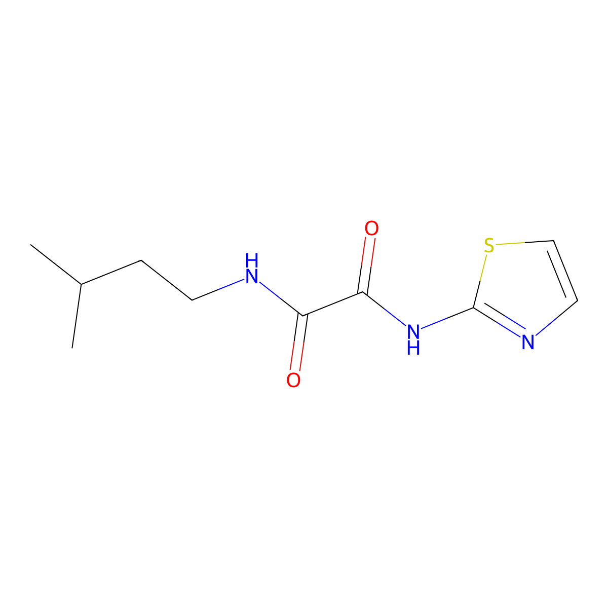 N1-isopentyl-N2-(thiazol-2-yl)oxalamide molecular structure, CAS 331981-93-2