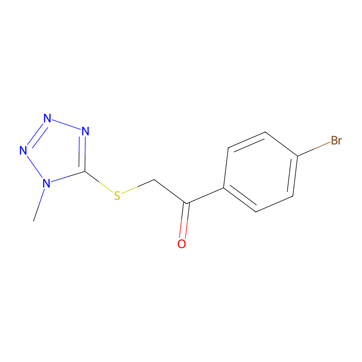 1-(4-Bromophenyl)-2-(1-methyltetrazol-5-yl)sulfanylethanone molecular structure, CAS 331982-15-1