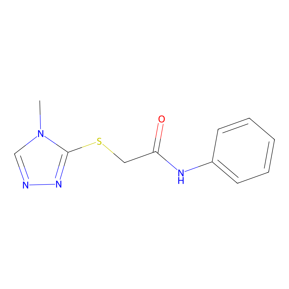 2-((4-methyl-4H-1,2,4-triazol-3-yl)thio)-N-phenylacetamide molecular structure, CAS 331982-32-2