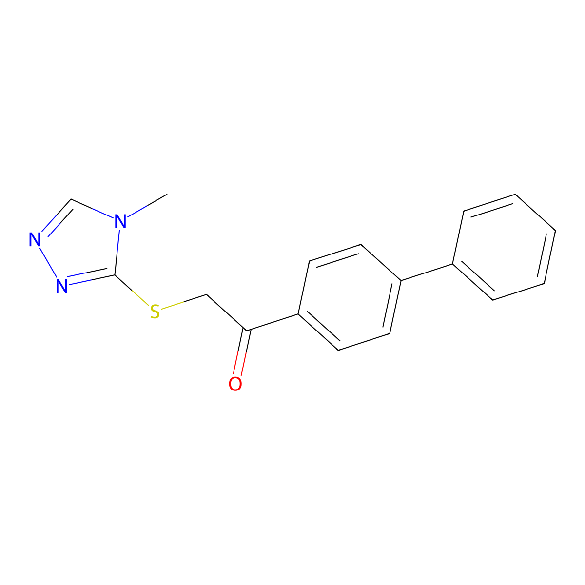 2-[(4-Methyl-1,2,4-triazol-3-yl)sulfanyl]-1-(4-phenylphenyl)ethanone molecular structure, CAS 331982-59-3