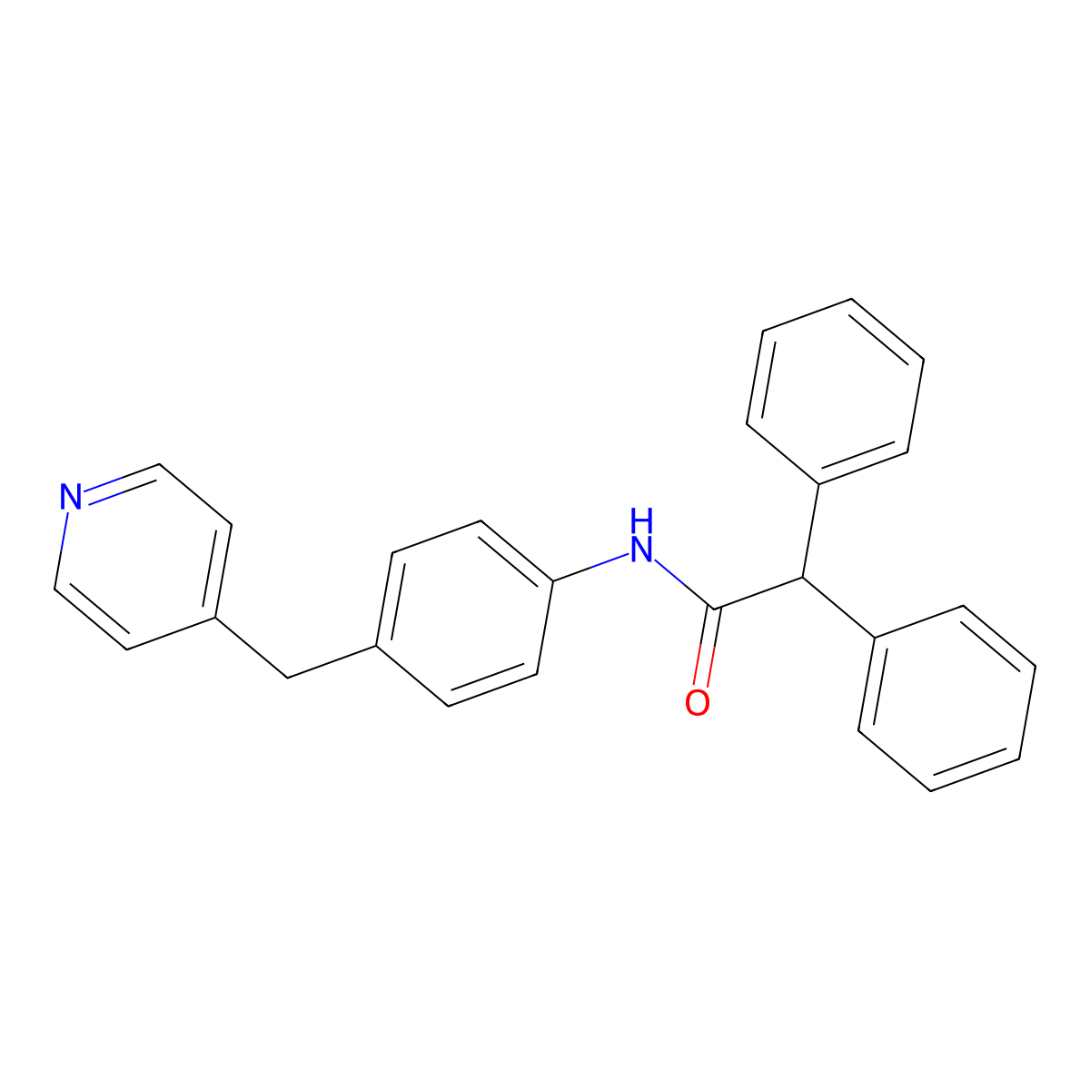 2,2-diphenyl-N-[4-(pyridin-4-ylmethyl)phenyl]acetamide molecular structure, CAS 331982-67-3