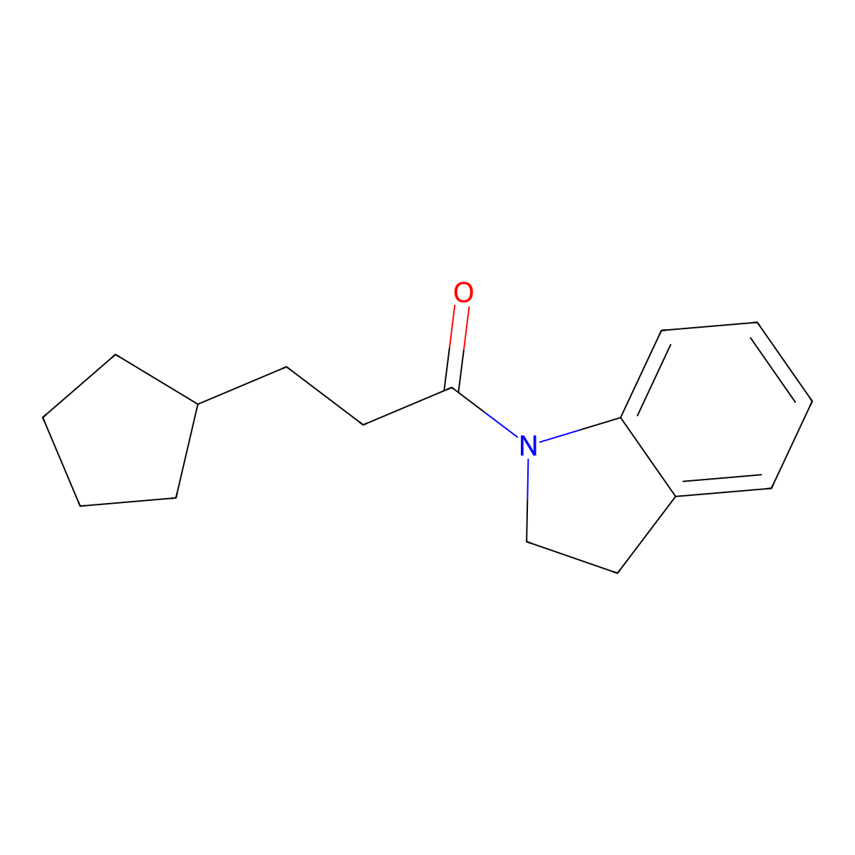 3-Cyclopentyl-1-(2,3-dihydroindol-1-yl)propan-1-one molecular structure, CAS 331982-89-9