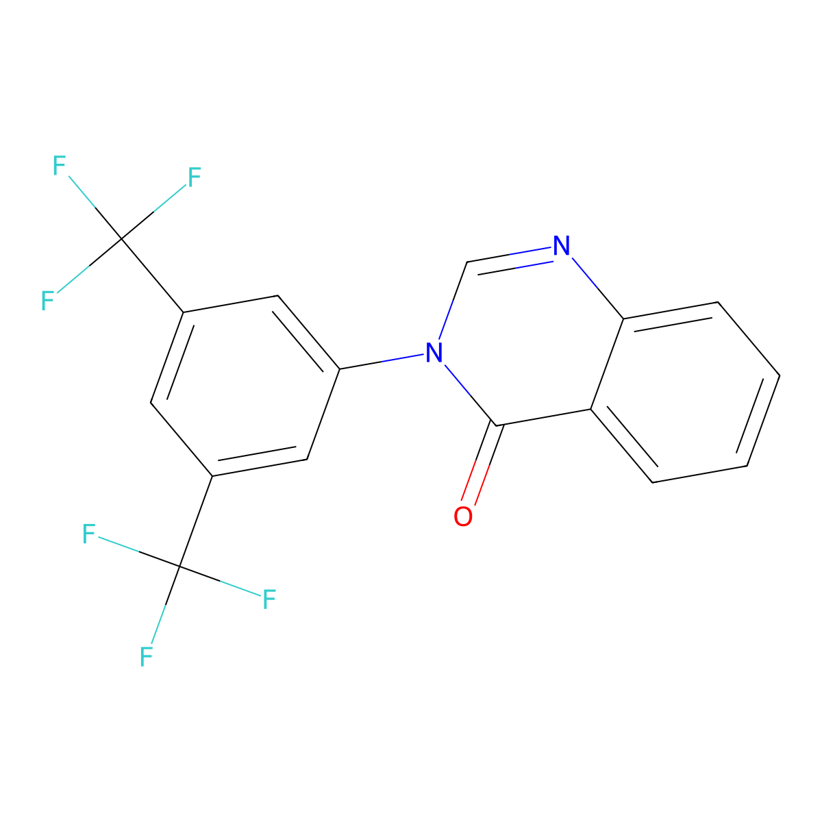 3-[3,5-Bis(trifluoromethyl)phenyl]quinazolin-4-one molecular structure, CAS 331983-30-3