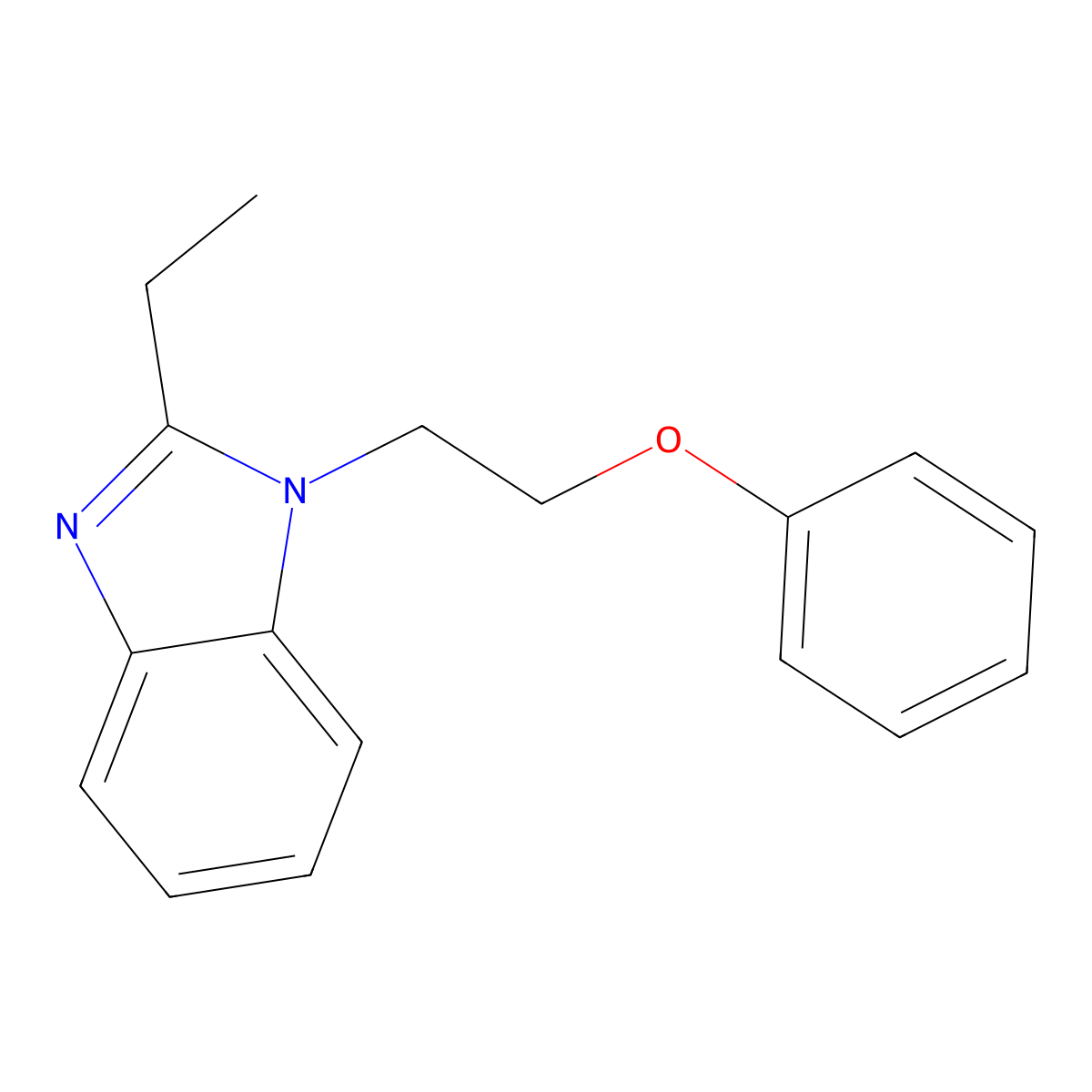 2-Ethyl-1-(2-phenoxyethyl)benzimidazole molecular structure, CAS 331983-47-2