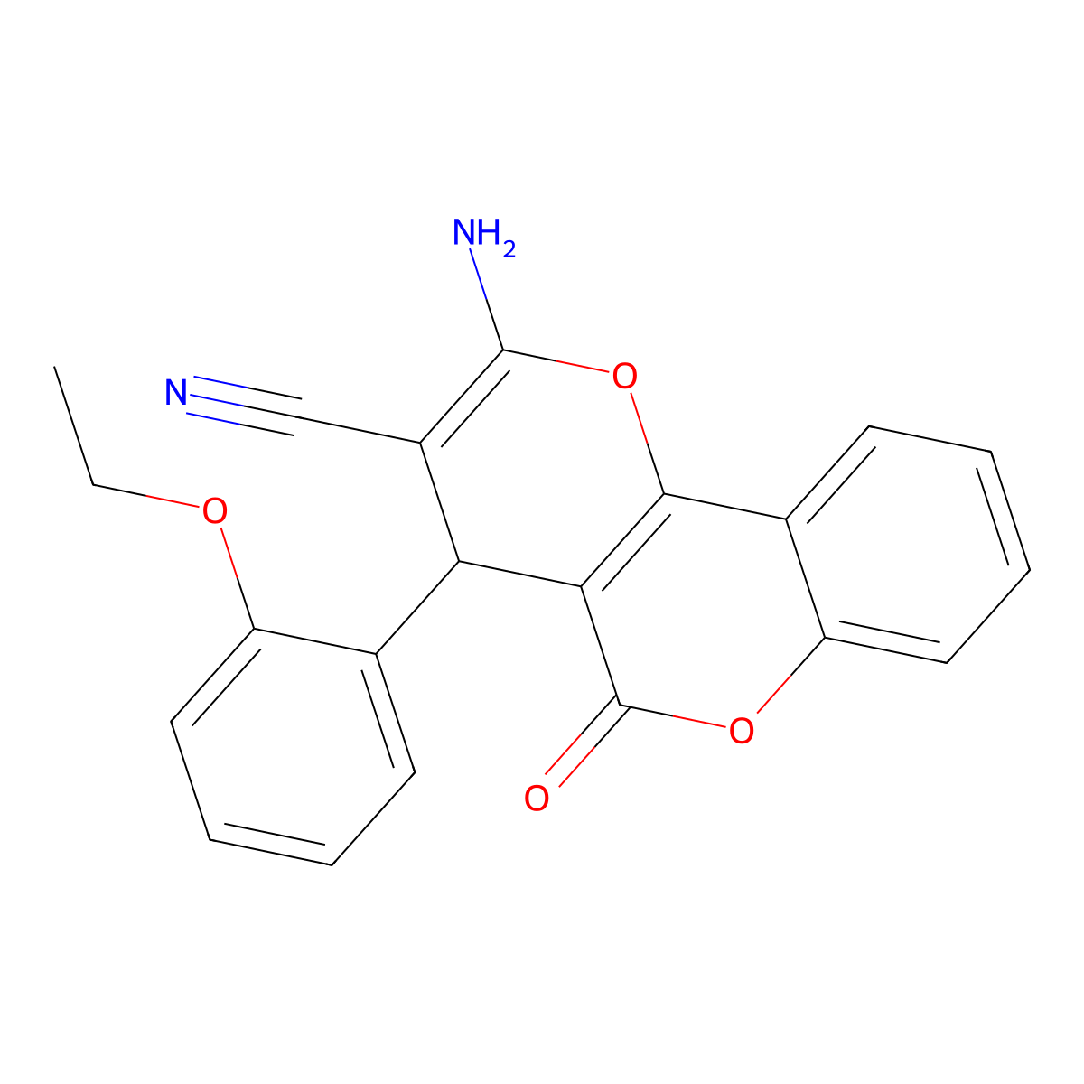 2-amino-4-(2-ethoxyphenyl)-5-oxo-4H-pyrano[3,2-c]chromene-3-carbonitrile molecular structure, CAS 331985-99-0