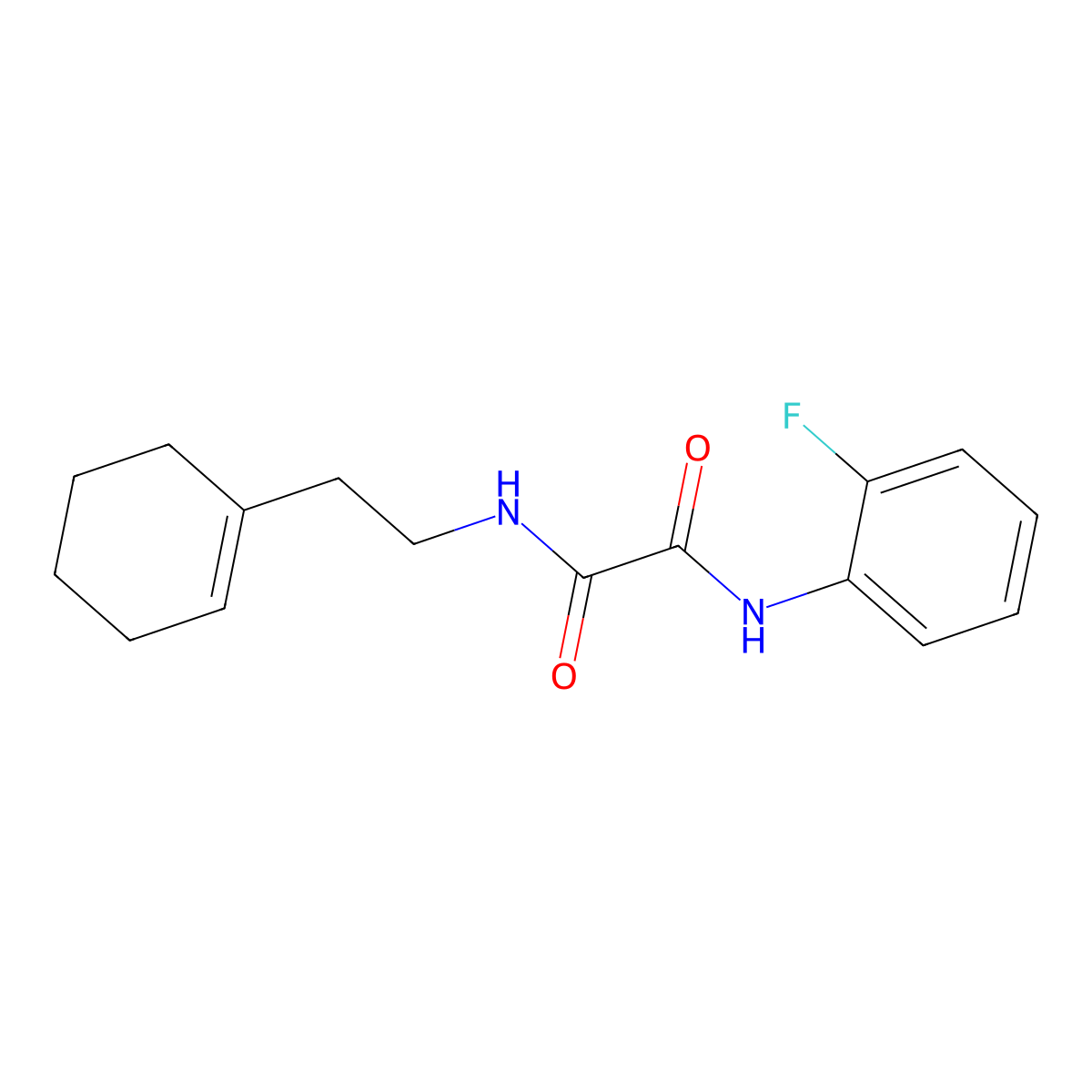 N1-(2-(cyclohex-1-en-1-yl)ethyl)-N2-(2-fluorophenyl)oxalamide molecular structure, CAS 331986-40-4