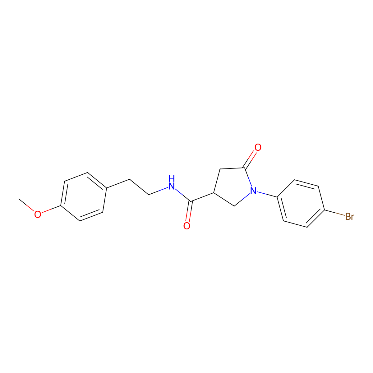 1-(4-bromophenyl)-N-[2-(4-methoxyphenyl)ethyl]-5-oxopyrrolidine-3-carboxamide molecular structure, CAS 331986-61-9