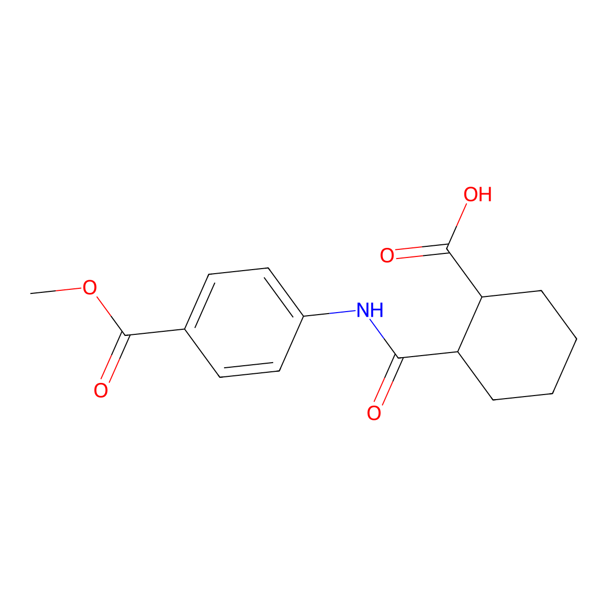 2-({[4-(Methoxycarbonyl)phenyl]amino}carbonyl)cyclohexanecarboxylic acid molecular structure, CAS 331986-90-4