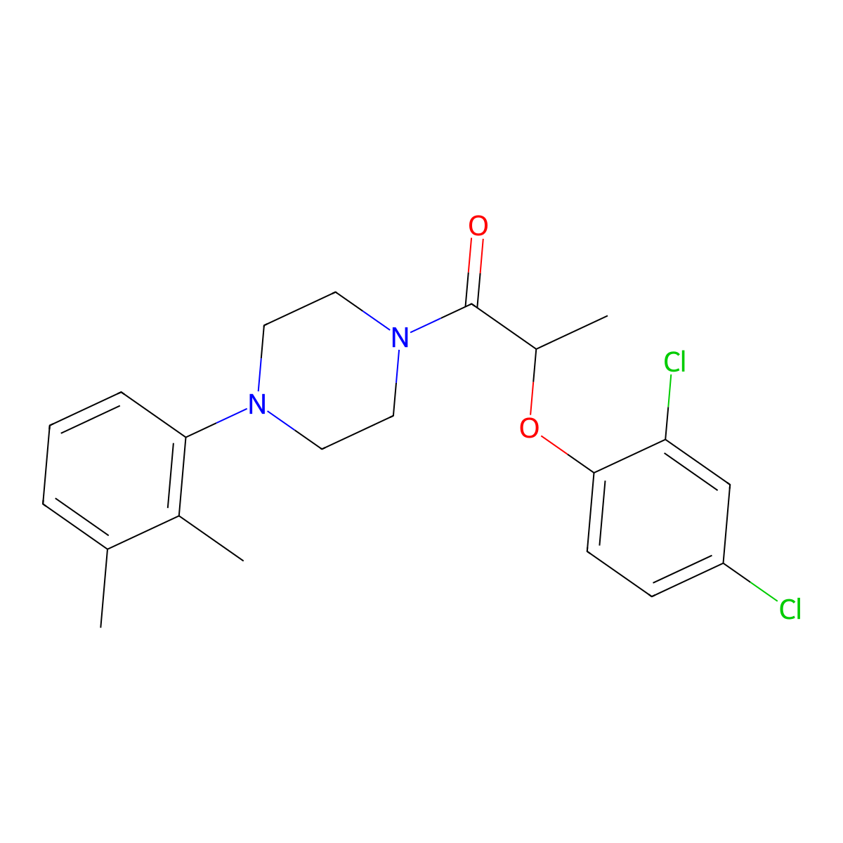 2-(2,4-Dichlorophenoxy)-1-[4-(2,3-dimethylphenyl)piperazin-1-yl]propan-1-one molecular structure, CAS 331987-35-0