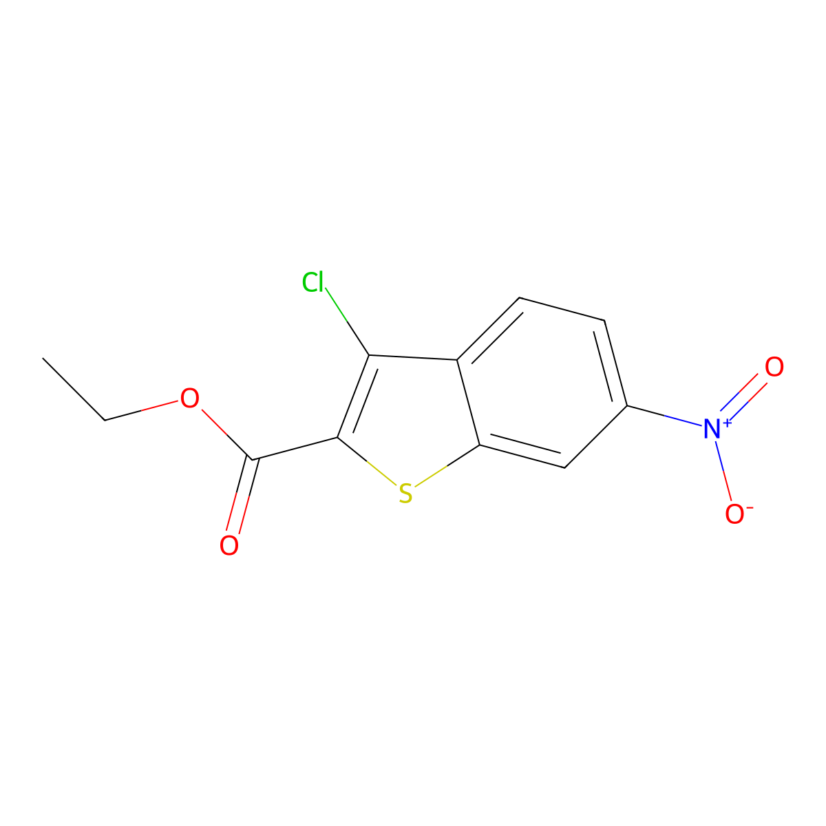 Ethyl 3-chloro-6-nitro-1-benzothiophene-2-carboxylate molecular structure, CAS 331987-45-2