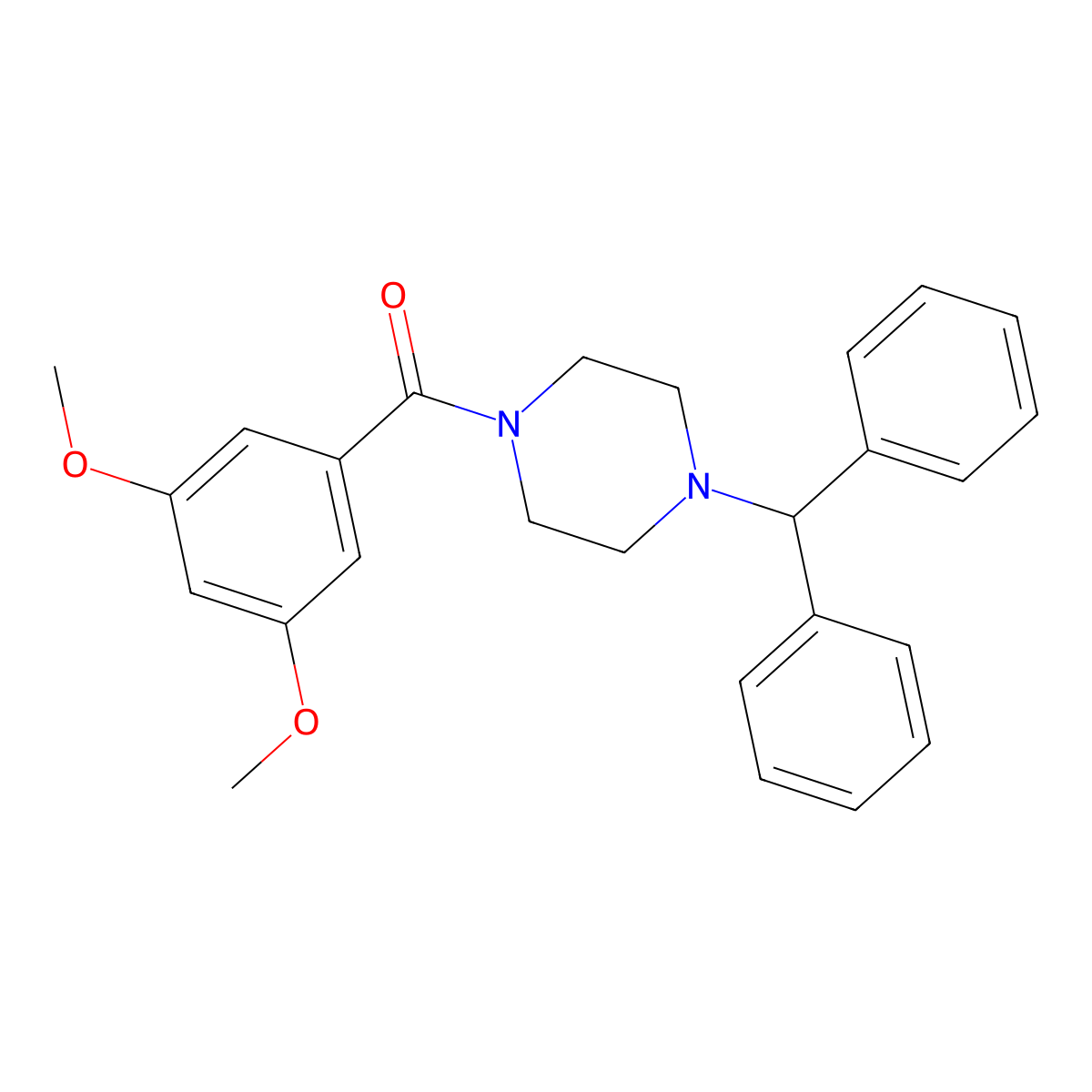 1-Benzhydryl-4-(3,5-dimethoxybenzoyl)piperazine molecular structure, CAS 331987-46-3